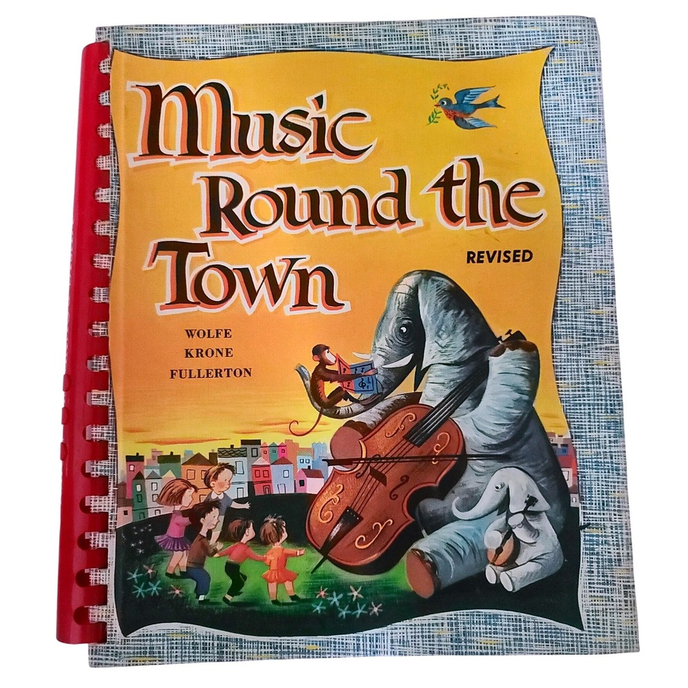 Vintage 1959 Teachers Edition Music Round the Town Follett Publishing Songbook